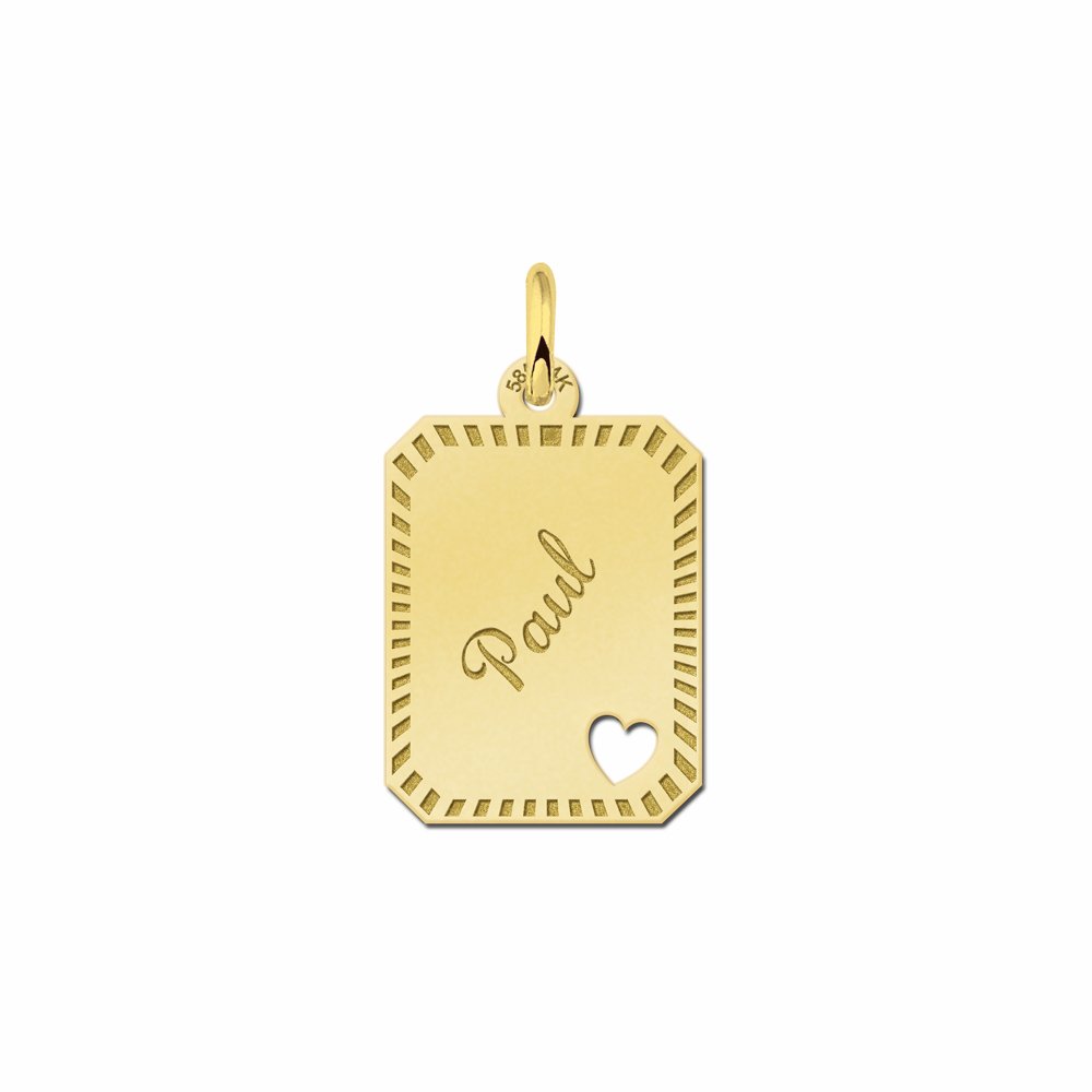 Hanegr van goud met hartje - Names4ever