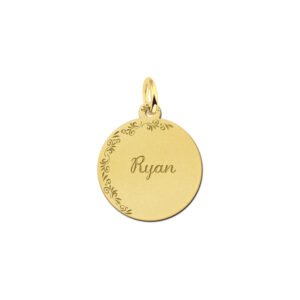 Hangertje met je naam van goud en bloemetjes. - Names4ever