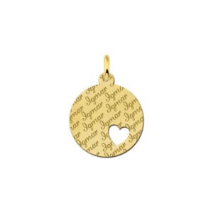 Hangertje van goud met herhaaldelijk je naam. - Names4ever
