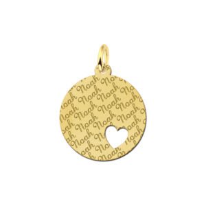 Hangertje van goud met herhaaldelijk je naam. - Names4ever