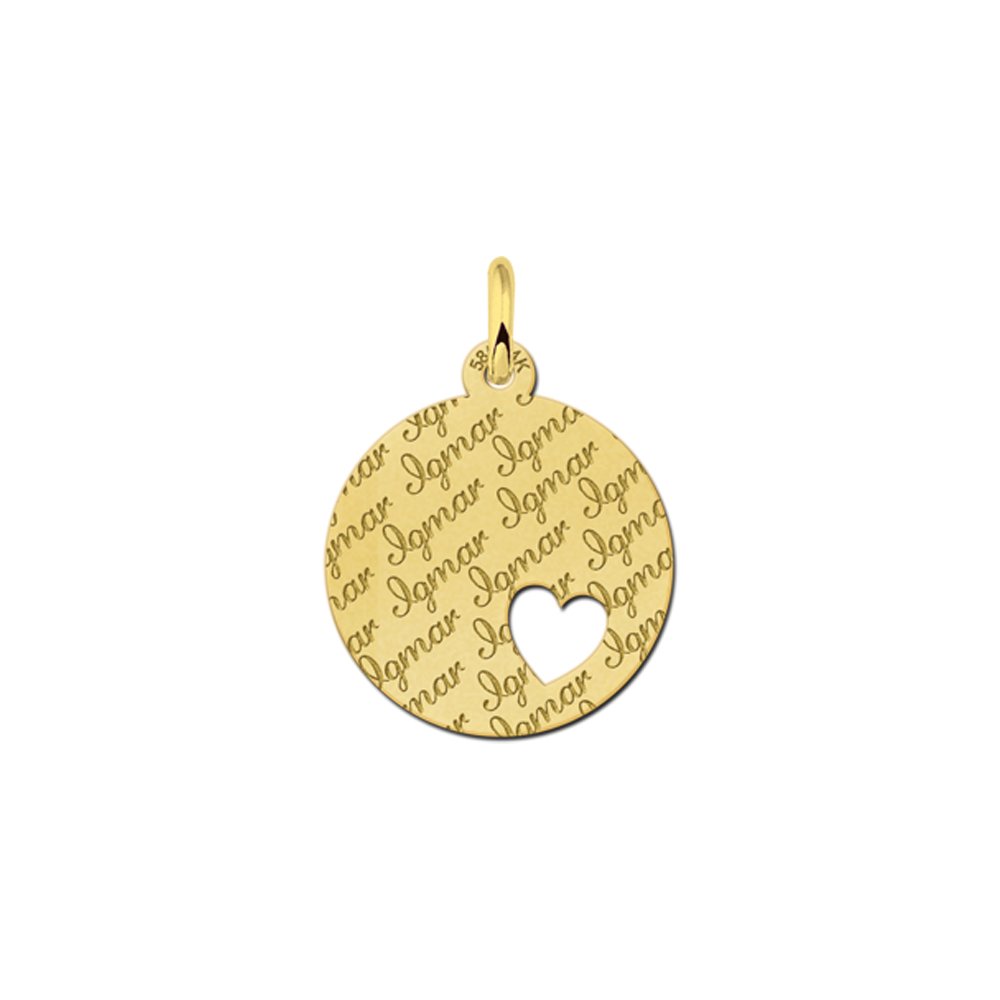 Hangertje van goud met herhaaldelijk je naam. - Names4ever