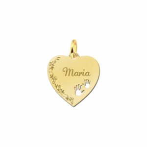Hart met naam en bloemrand - Names4ever