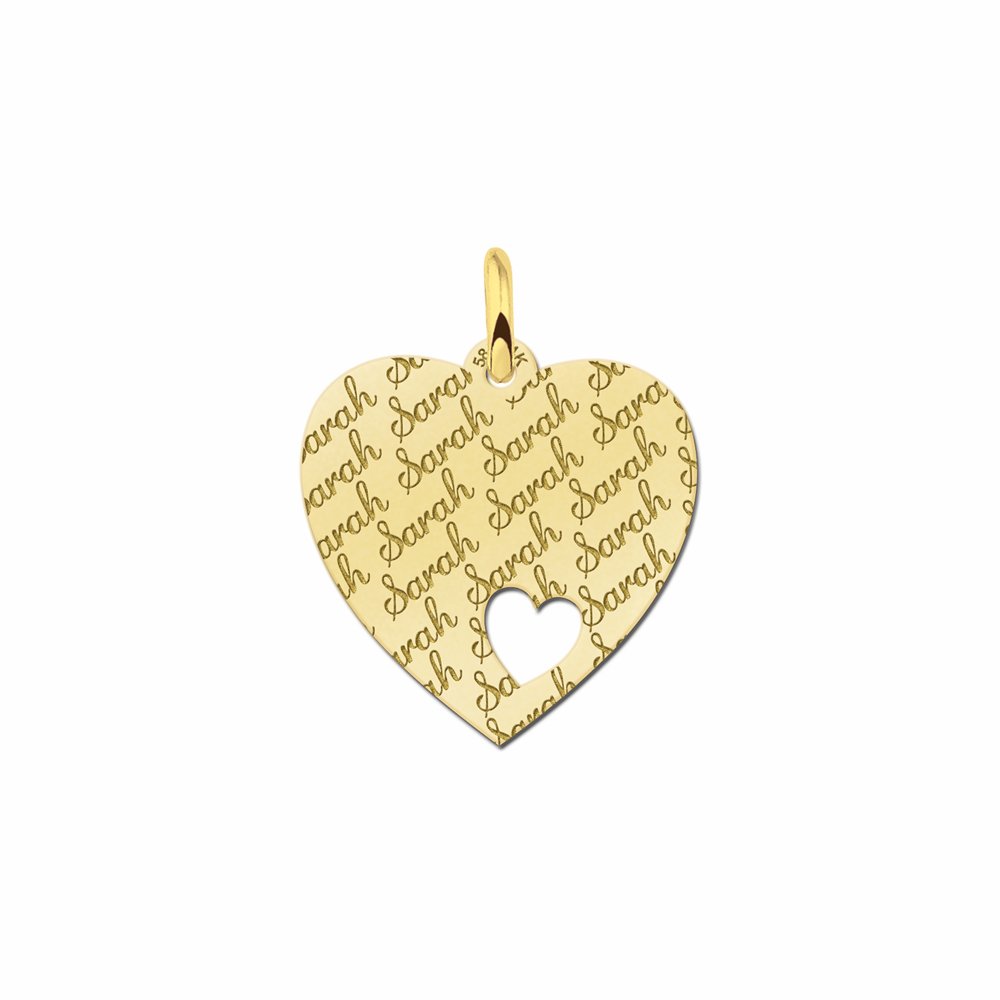 Hartje goud met naamgravure - Names4ever