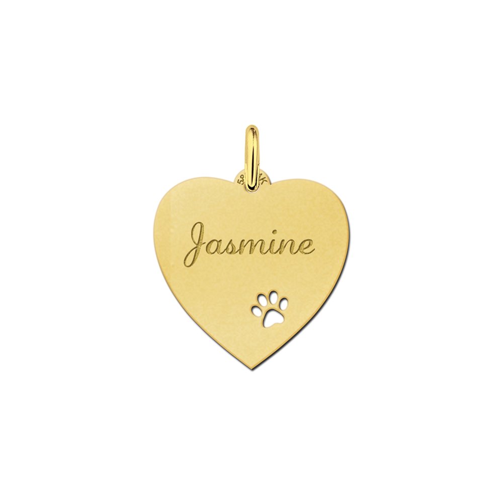 Hartje goud met pootje - Names4ever