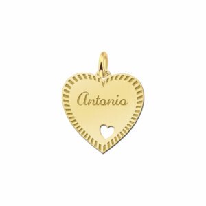 Hartje goud met rand - Names4ever