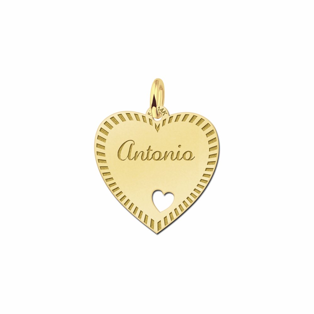 Hartje goud met rand - Names4ever