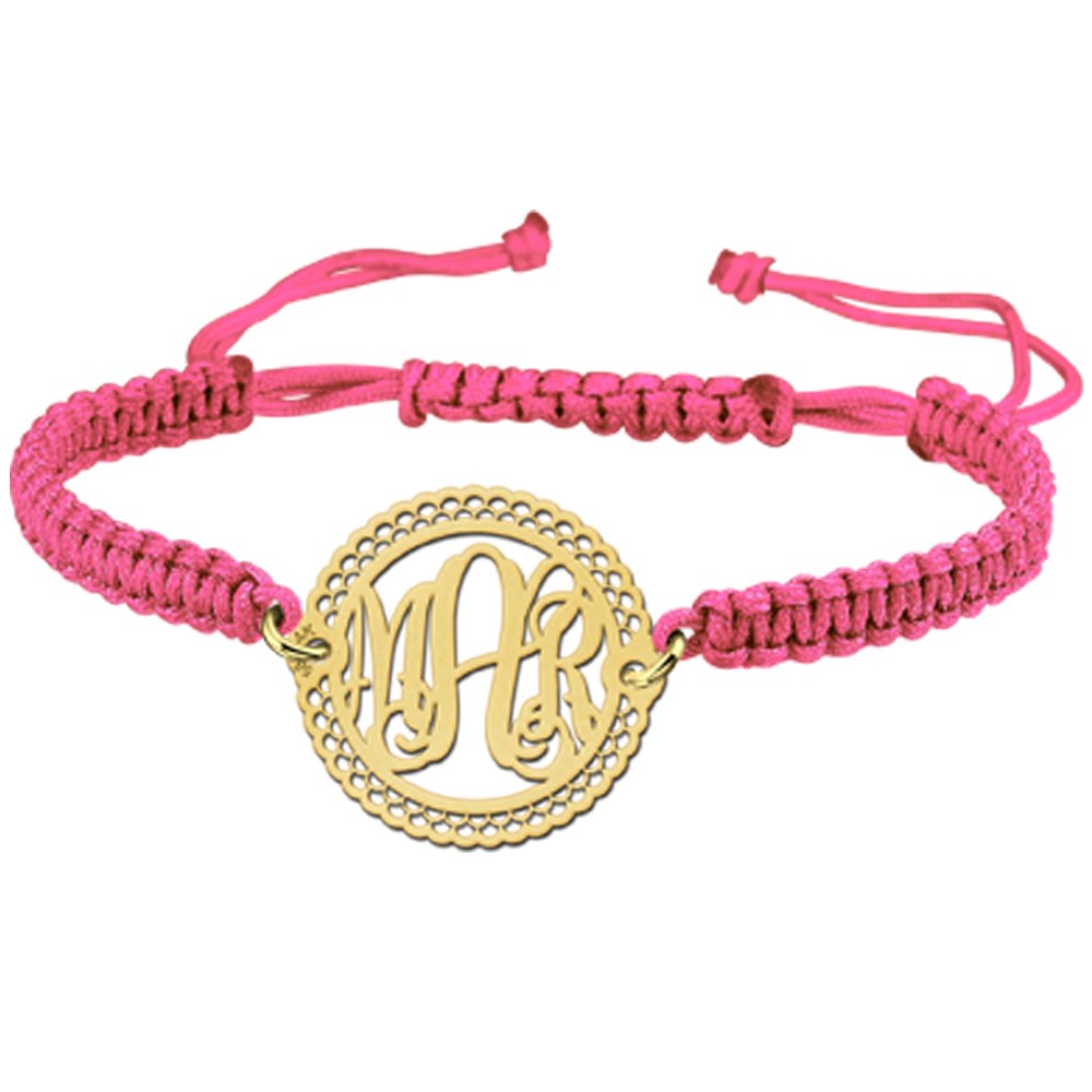 Gouden Decoratieve Monogram Armband GNA10 > Names4ever