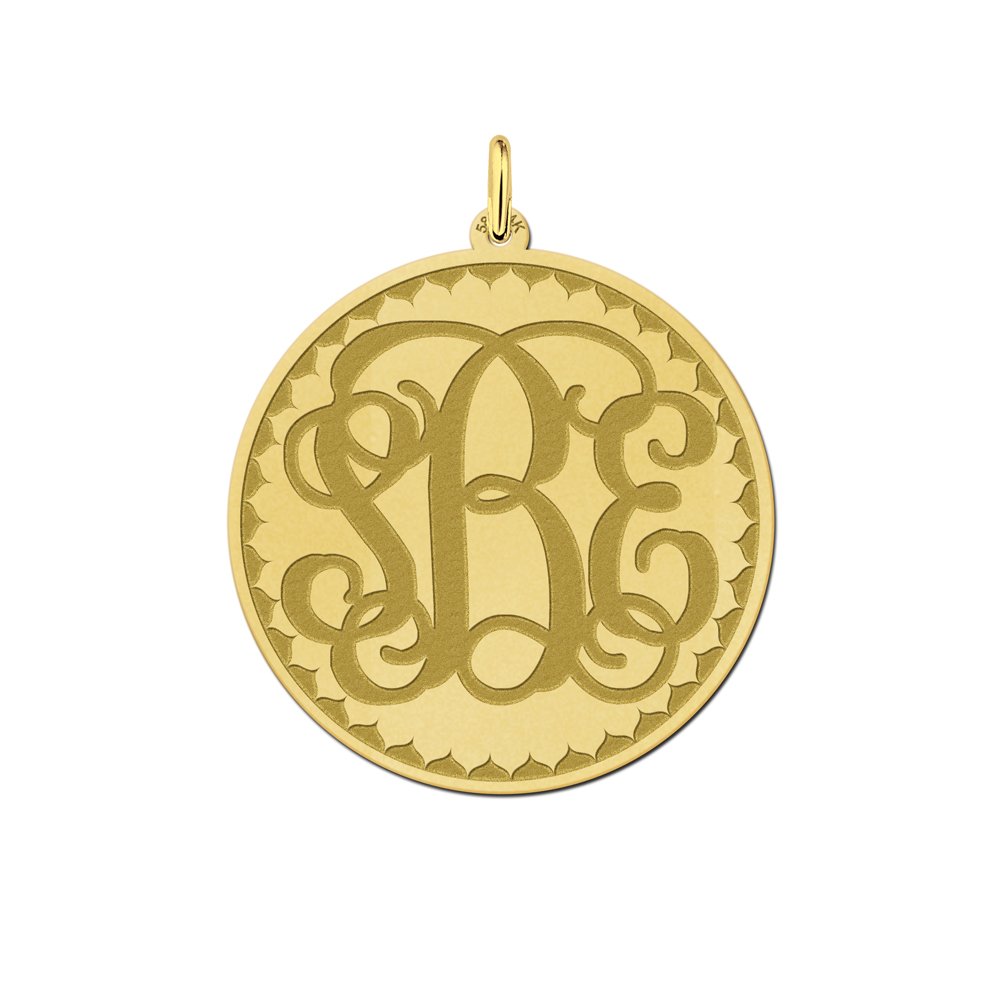 Names4ever Monogram Gravure Hanger van Goud GMH004
