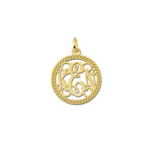 Names4ever Small Monogram met Initiaal Hanger van Goud GMH012