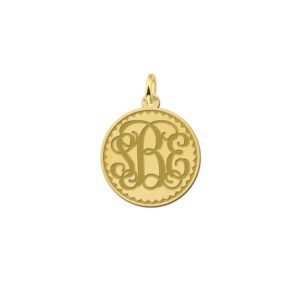 Names4ever Small Monogram Gravure Hanger van Goud GMH006