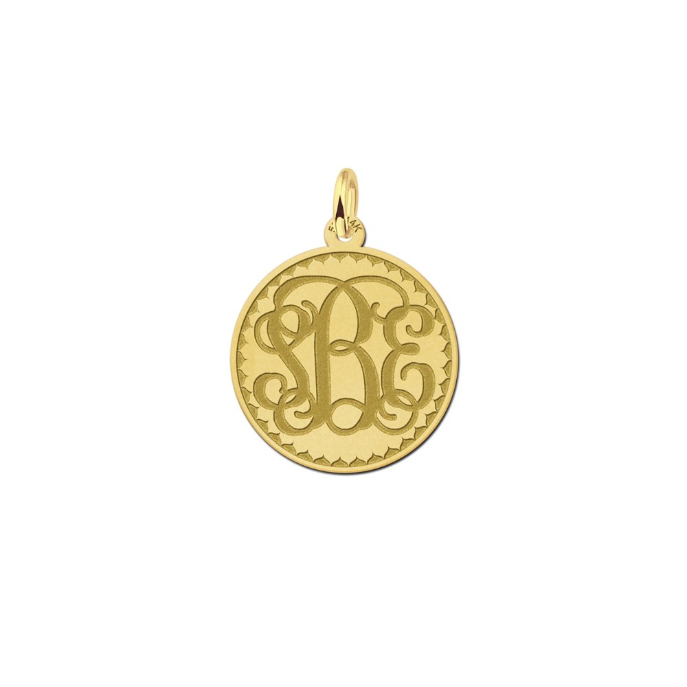 Names4ever Small Monogram Gravure Hanger van Goud GMH006