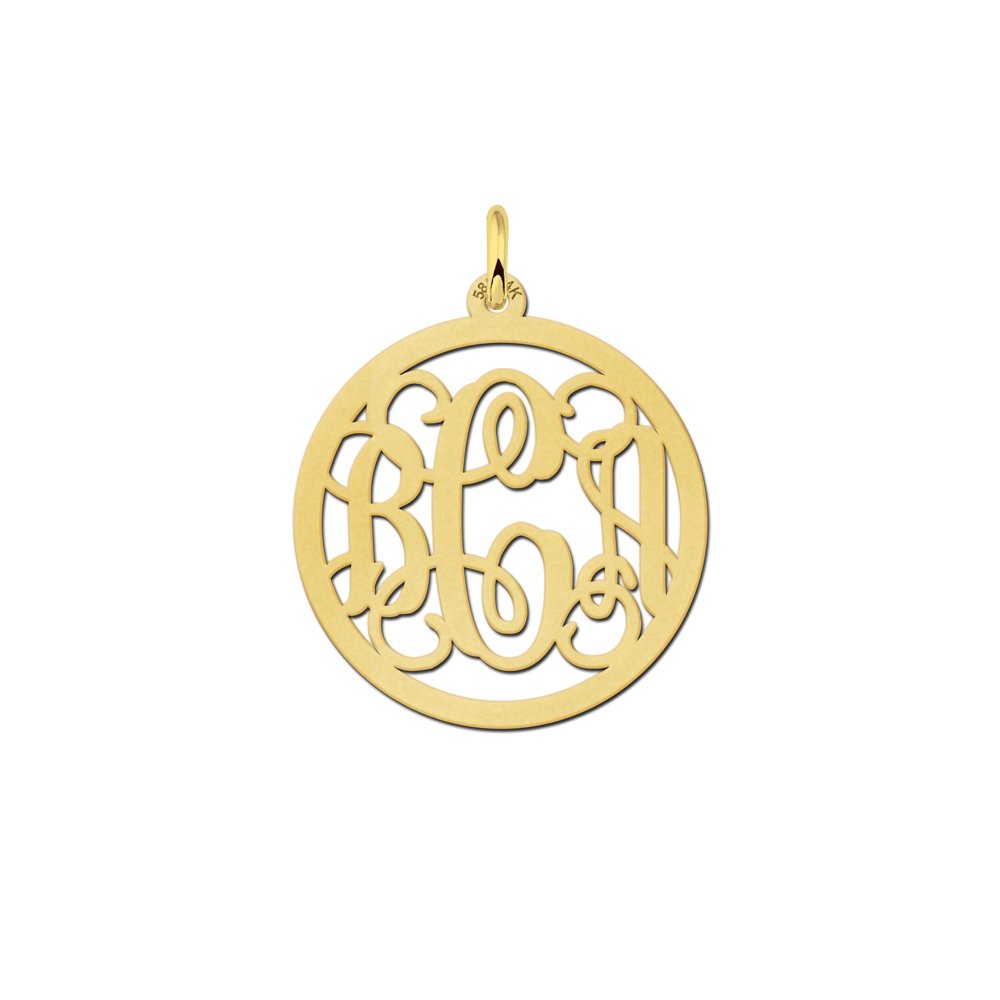 Names4ever Medium Monogram Hanger van Goud GMH002