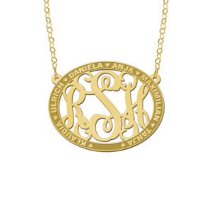 Names4ever Medium Ovale Hanger Monogram met Namen GMH024
