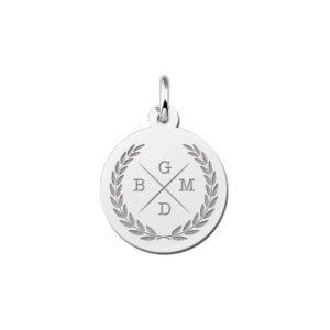 Moederdag Sieraad | Zilveren Initialen Hanger met Krans | Names4ever