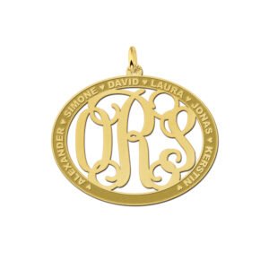 Names4ever Ovale Hanger Monogram met Namen GMH019