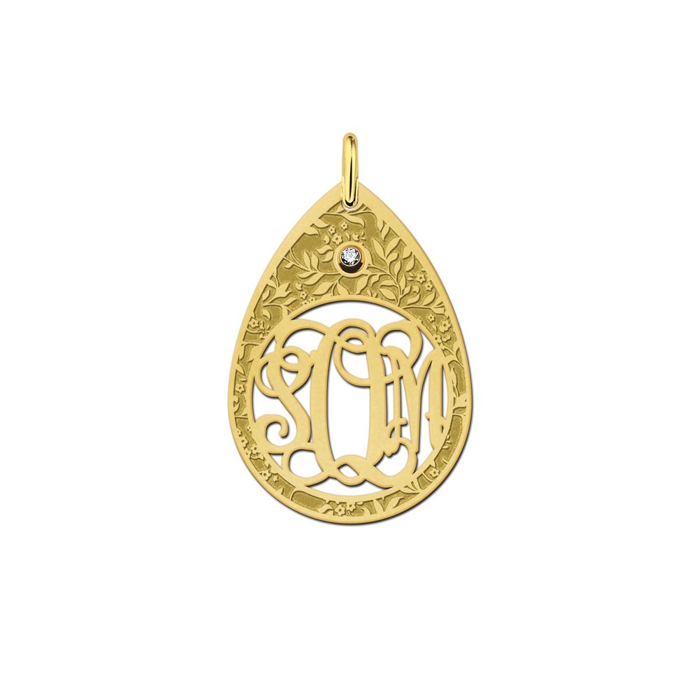 Names4ever Druppel Hanger Monogram Initiaal GMH026