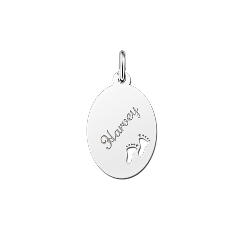 Jouw naam graveren in deze voetjes hanger. - Names4ever