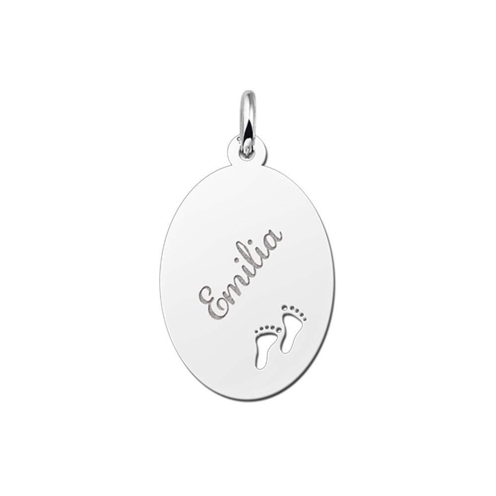 Jouw naam graveren in deze voetjes hanger. - Names4ever
