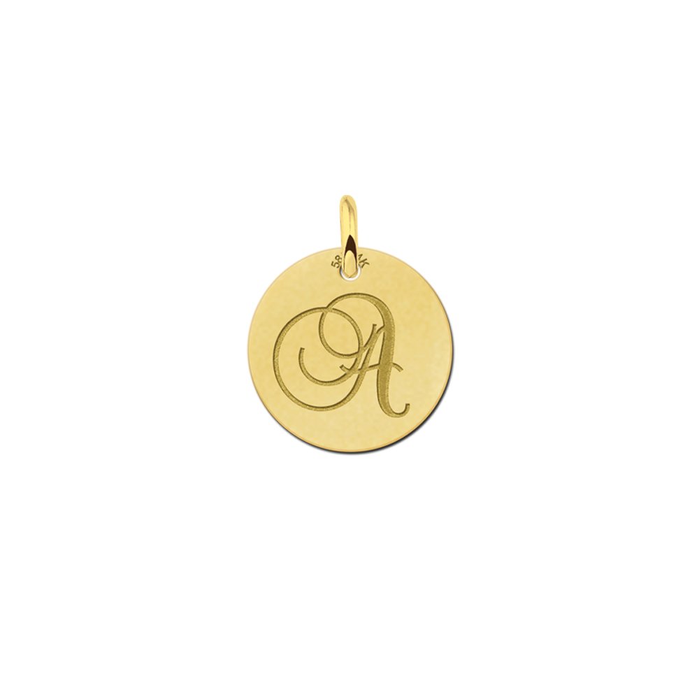 Names4ever Ronde Sierletter Hanger van Goud