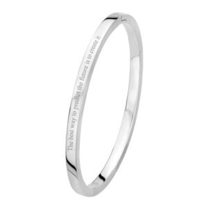 Massief slavenarmband zilver vlak met gravure - Names4ever