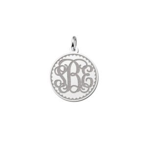 Names4ever Small Monogram Gravure Hanger van Zilver ZMH006