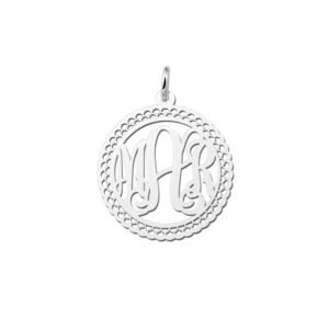 Names4ever Medium Monogram met Sierrand Hanger van Zilver ZMH008