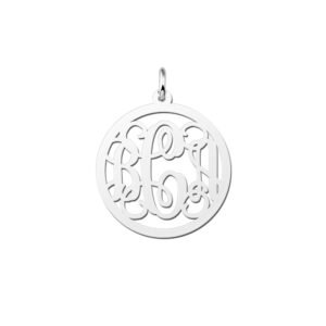 Names4ever Medium Monogram Hanger van Zilver ZMH002