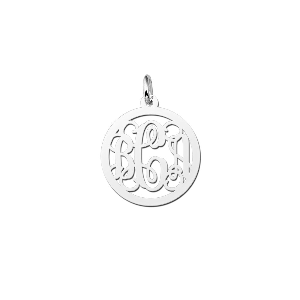 Names4ever Small Monogram Hanger van Zilver ZMH003