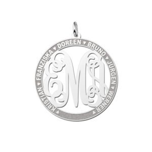 Names4ever Monogram Hanger met Namen van Zilver ZMH017