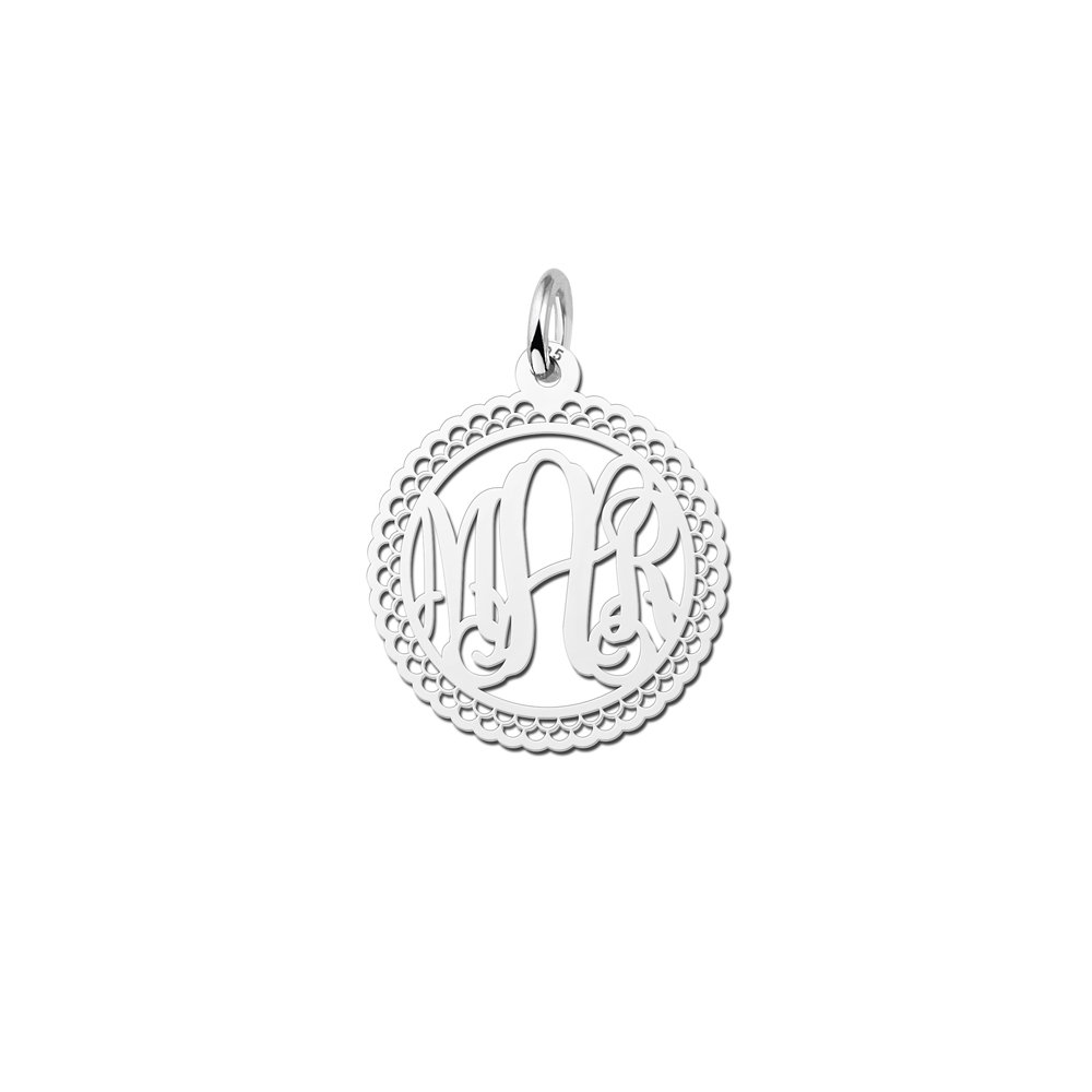 Names4ever Small Monogram met Sierrand Hanger van Zilver ZMH009