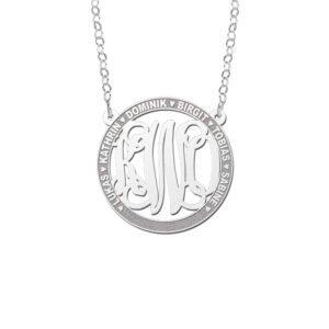 Names4ever Medium Monogram Hanger met Namen + Ketting ZMH022