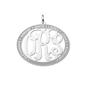 Names4ever Ovale Hanger Monogram met Namen ZMH019