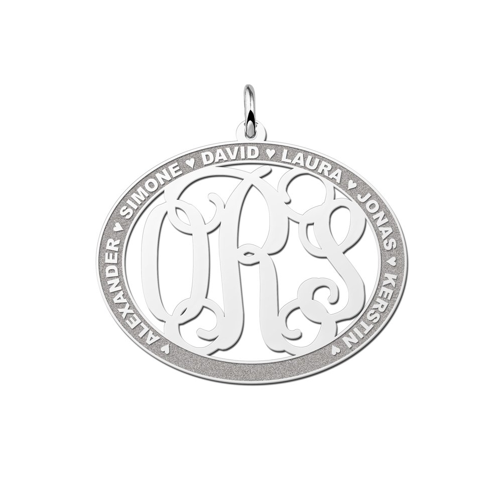 Names4ever Ovale Hanger Monogram met Namen ZMH019