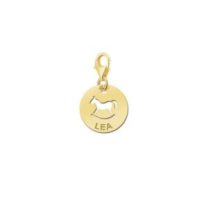Names4ever Ronde Charm-Naambedel Hobbelpaard / Goud GNB16