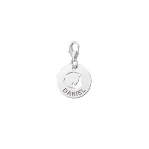 Names4ever Ronde Charm-Naambedel Hoofd Baby Jongen met Naam
