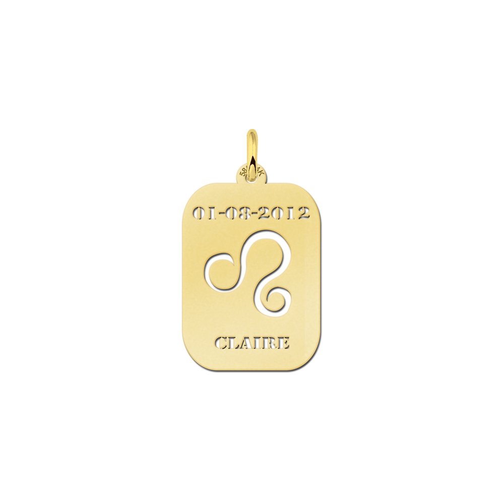 Names4ever Astrologie Leeuw Goud Hanger in Goud GHS005