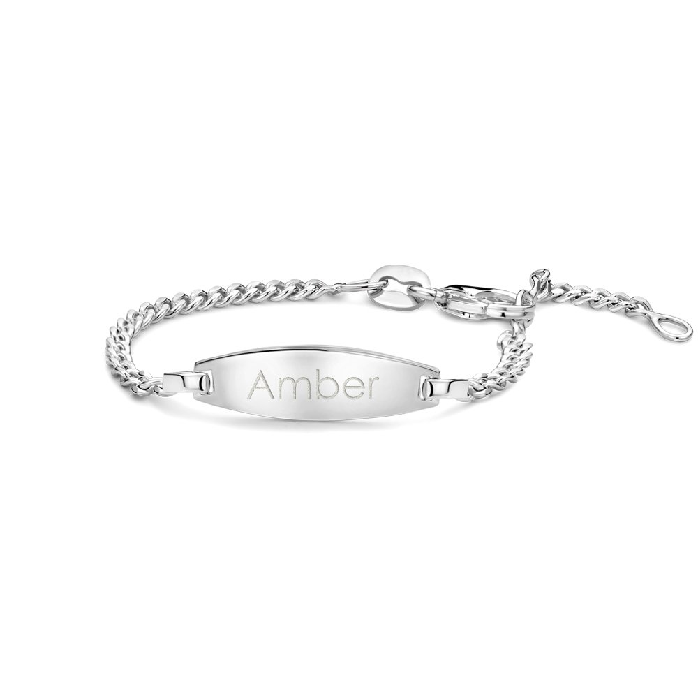 Ovaal Baby jasseron gourmet  van zilver - Names4ever