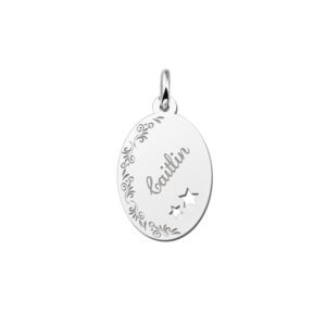 Ovale hanger met naam graveren - Names4ever
