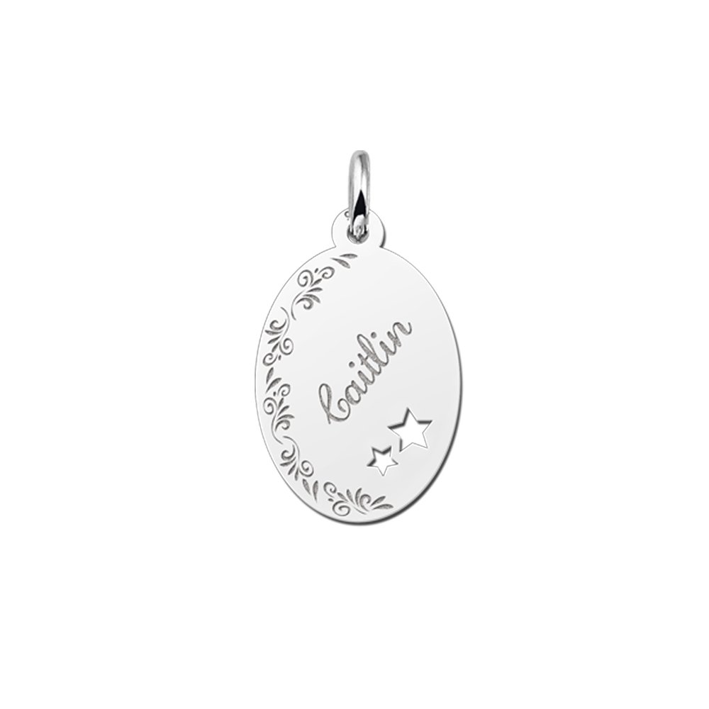 Ovale hanger met naam graveren - Names4ever