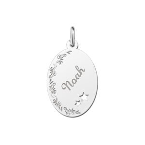 Ovale hanger met naam graveren - Names4ever
