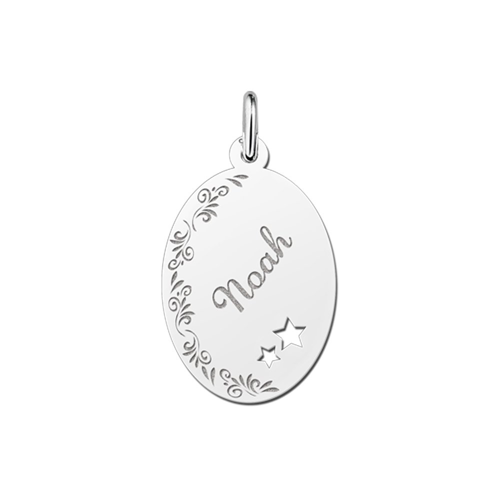 Ovale hanger met naam graveren - Names4ever