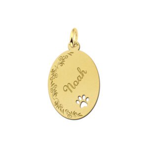 Pootje in gouden naamplaatje met je naam graveren large - Names4ever