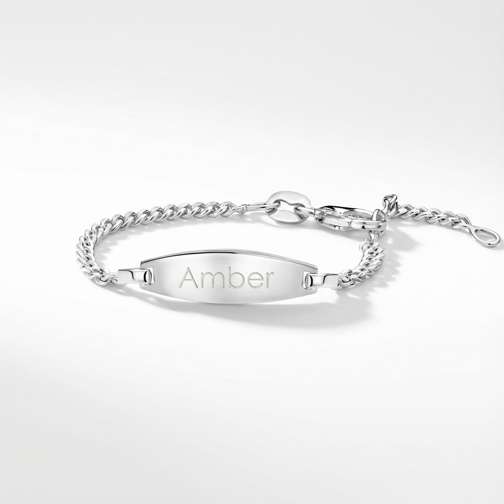 Ovaal Baby jasseron gourmet van zilver – Names4ever wit