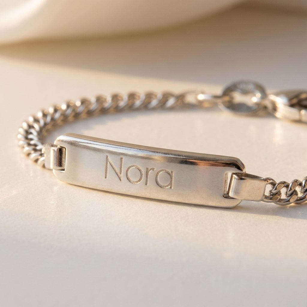 Zilveren Baby armband met gravure – Names4ever
