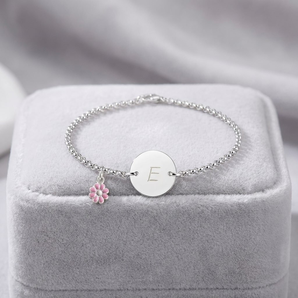 Names4ever baby armbandje zilver met letter