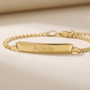 Gouden Baby armband met naamgravure gourmet – Names4ever