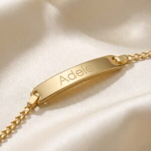 Gouden Baby armband met naamgravure gourmet – Names4ever