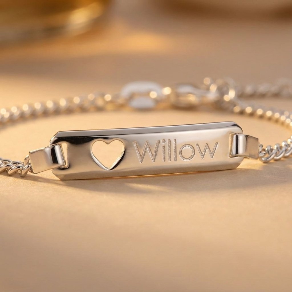 Baby armband met gravure van zilver - Names4ever