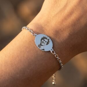 Zilveren Schakelarmband met Ovaal Fotogravure Plaatje