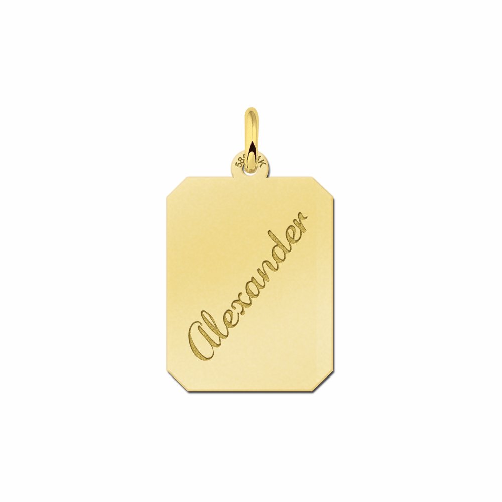 Rechthoekige hanger van goud - Names4ever